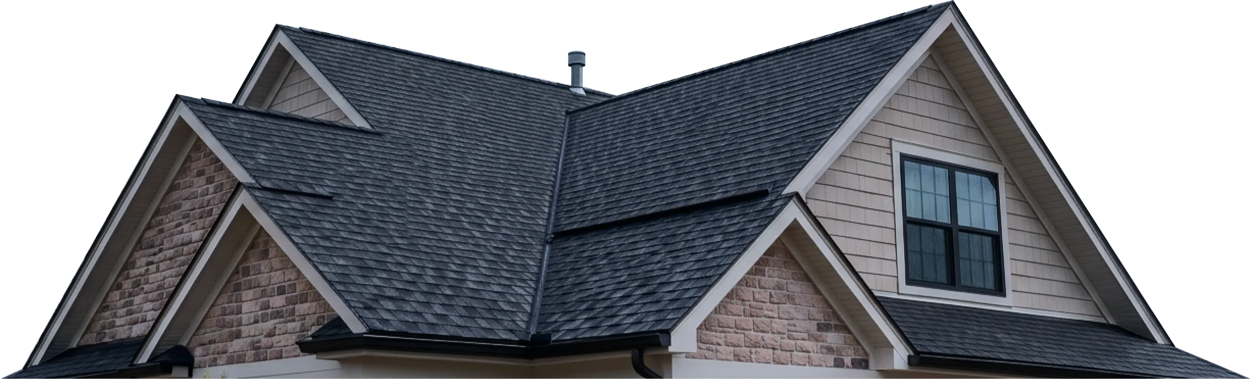 Architectural shingle roof on a brick and siding home